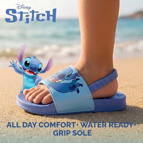 Image of Disney Minnie Mickey Encanto Lightning McQueen Lilo n Stich Sesame Street Little Mermaid Moana Slides Backstrap Slip-On Beach Sandals (Infant /Toddler /Little Kid)