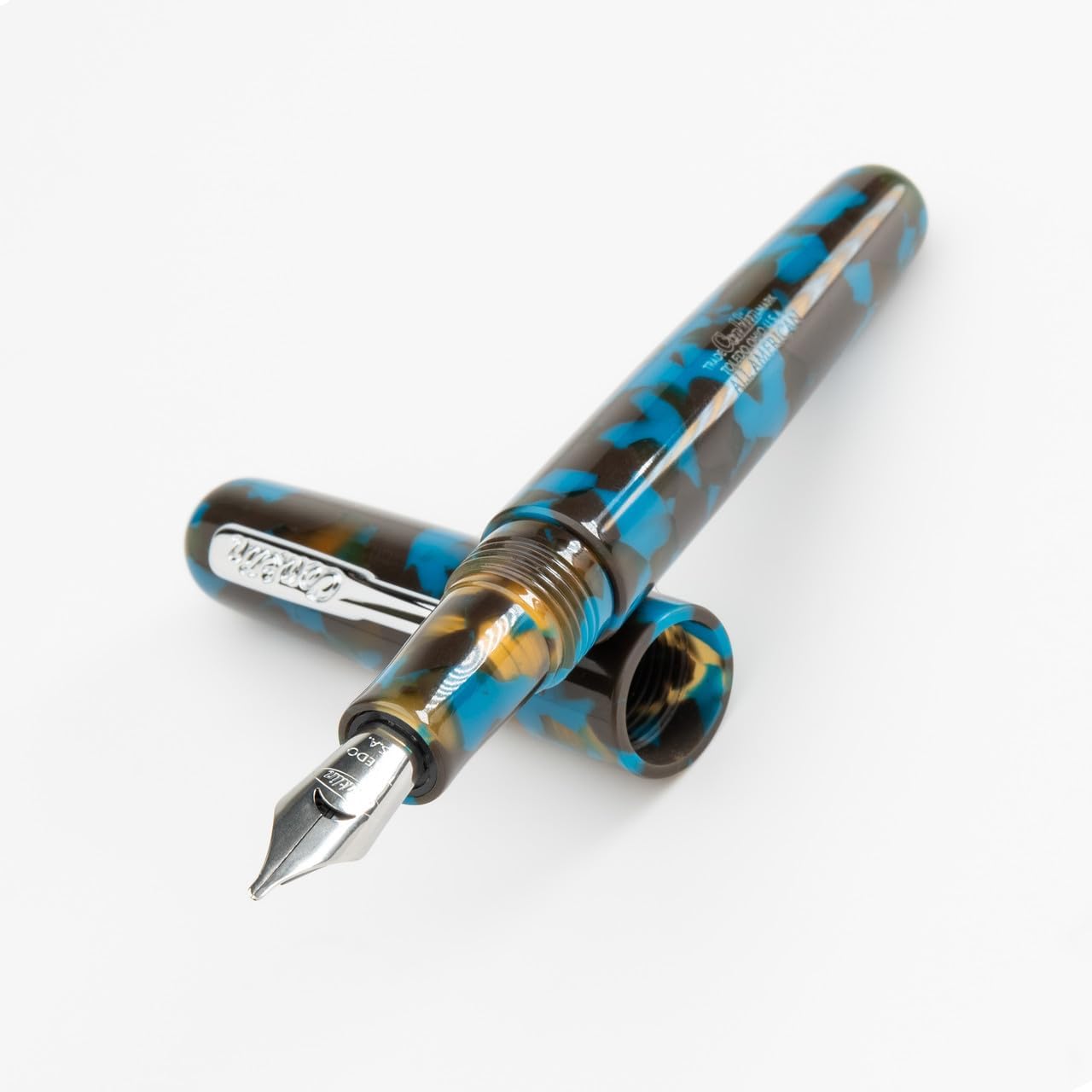 Conklin All American Fountain Pen Southwest Turquoise Fine Nib + Free 15ml Ink Bottle – Luxury Holiday Gift for Writers, Collectors, and Professionals