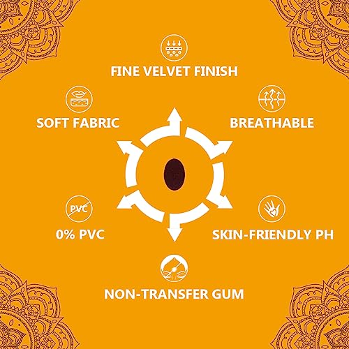 Image of Eyetex Pallavi Sticker Bindi /Pottu|Oval|Aloe Vera & Papaya Extracts|Breathable Non-Irritating Velvet Fabric|OX1|Dark Maroon|20 Flaps