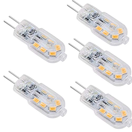 Guezuvoru G4 LED Bombillas, 2W Capsule LED Equivalente a 20W Bombillas Halógenas,Blanco cálido AC 220V-240V 3000K 130lm,No Regulable - Pack de 5 Cover