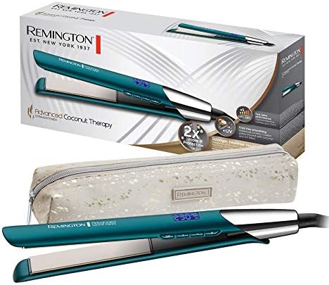 Remington Plancha de Pelo Advanced Coconut Therapy - Cerámica, Digital,  Resultados Profesionales, Placas Flotantes, Azul - S8648 - PREYCA