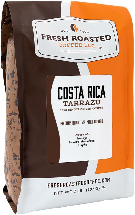 - Fresh Roasted Coffee, Costa Rican Tarrazu, 2 lb (32 oz), Medium Roast, Kosher, Whole Bean