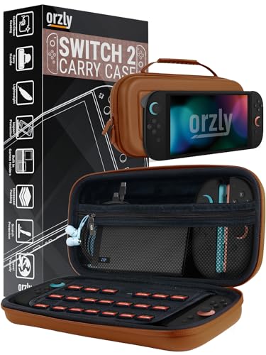Image of Orzly Case Compatible with Nintendo Switch 2 - Protective Travel Carry Case with Screen Padding, Game Card & microSD Slots, Zipped & Open Pockets for Accessories - 7.9 inch Gift Boxed