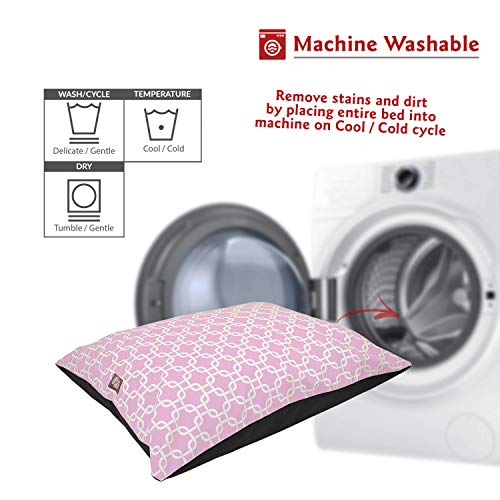 Image of Majestic Pet Rectangle Medium Dog Bed - Non-Slip Washable Comfy Crate Kennel Pillow for Sleeping - 35 x 28 Inch for Medium Breed - Links Pink