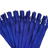 GCYEIDMA Cremalleras para Coser 10 Cremalleras de Nailon en Espiral de 3 a 24 Pulgadas (7,5 cm a 60 cm) for Manualidades de Costura a Medida, Cremalleras de Nailon(Deep Blue,60CM_10PCS)