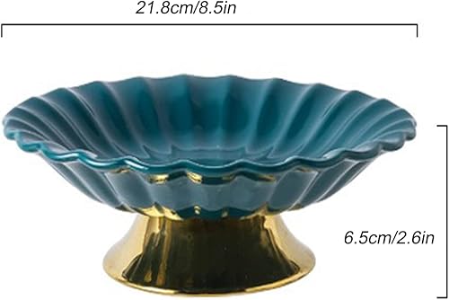 Miniatura 4 de Frutero, cuenco de fruta de cerámica de 8.5 pulgadas para encimera de cocina, cuenco de pedestal decorativo para frutas, tazón de fruta grande para