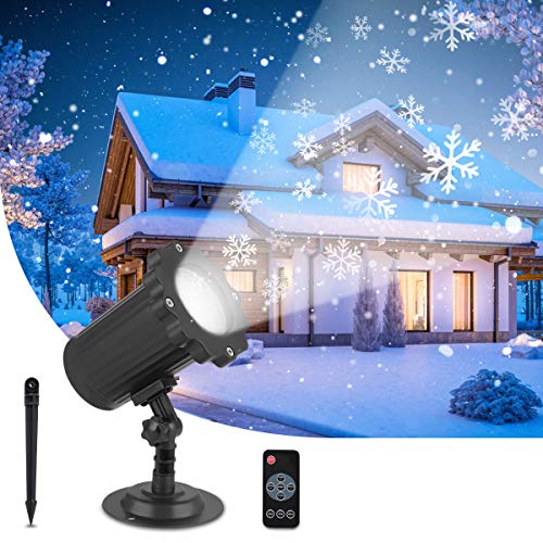 GIMIFY Snowfall LED Light Projector Snowflake Lamp Waterproof Christmas Decorative Lights for Indoor Outdoor with Remote Control Adjustable