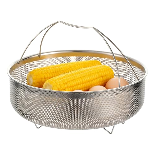 Cesta Para Cocción Al Vapor De Verduras - Red Ancha 24.6x9.4 Cm, Inserto Para Cocción Al Vapor De Acero Inoxidable, Diseño Plegable Y Duradero Con Mango Fácil Para Una Cocina Sana | Acces