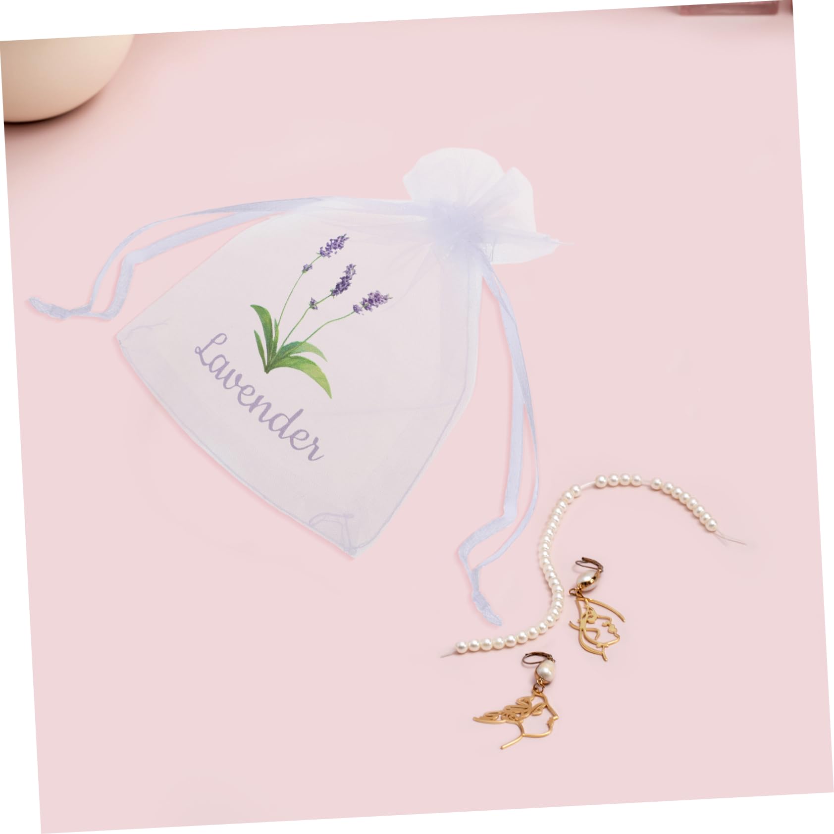 HOOTNEE 20pcs Lavender Sachet Bags for Elegant Organza Drawstring Bags for Wedding Favors Home Fragrance and Closet Fresheners Stylish Storage for Special Occasions