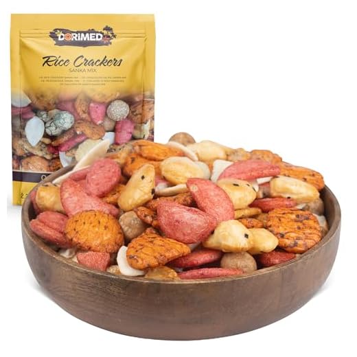 Mezcla de Aperitivo de Galletas de Arroz Sanka Pack 1kg | Snack Variado de Sabor Agridulce y Salado | Arroz Frito, Cacahuetes, Trigo, Maíz y Sésamo | Con Toque a Sal y Soja | Dorimed
