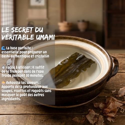 Umami Algues Kombu Japonaises 50g - Qualité Premium - Première Récolte Séchées au Soleil - Idéales pour Bouillon Dashi et Soupes - Fabriquées au Japon – vue 5