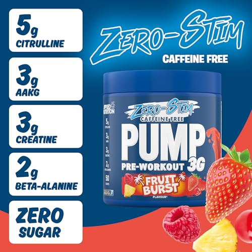 Applied Nutrition Pump Zero Pre Workout - Zero Stim, Caffeine Free, Energy & Performance (375g - 25 Servings) (Fruit Burst) - Image 4