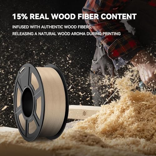 Image of JAYO Wood PLA Filament 1.75mm 1.1KG, Real Wood Fiber 3D Printer Filament, 15% Fibers Added, Dimensional Accuracy + /- 0.02mm, 2.2lbs /Spool for Most FDM 3D Printers, Walnut
