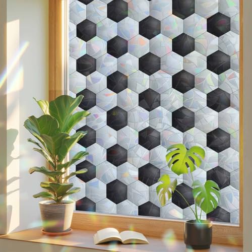 Vinilo decorativo de ventana 3D abstracción balompié 17.7x39.3 in miniatura 1