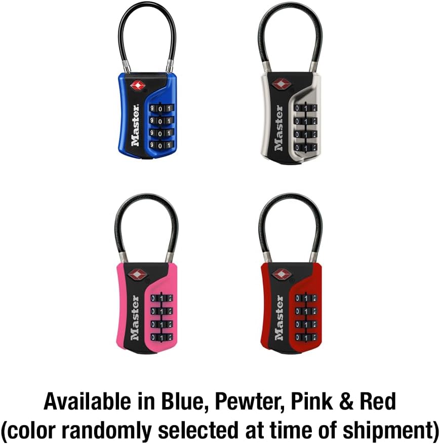 Master Lock Set Your Own Combination TSA Approved Luggage Lock, Colors May Vary; 3 pk; 4697EC3
