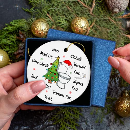 Cadeau amusant pour adolescent au pied du sapin : décoration de Noël en céramique