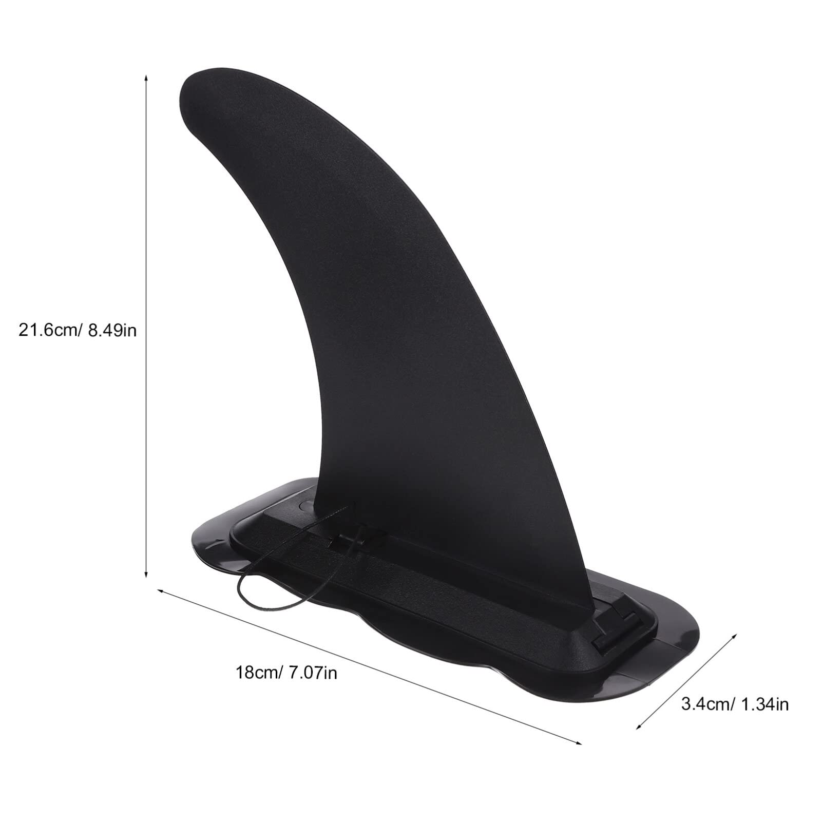 BESPORTBLE Aileron de Kayak Amovible 3 Pièces en PVC Noir pour Navigation