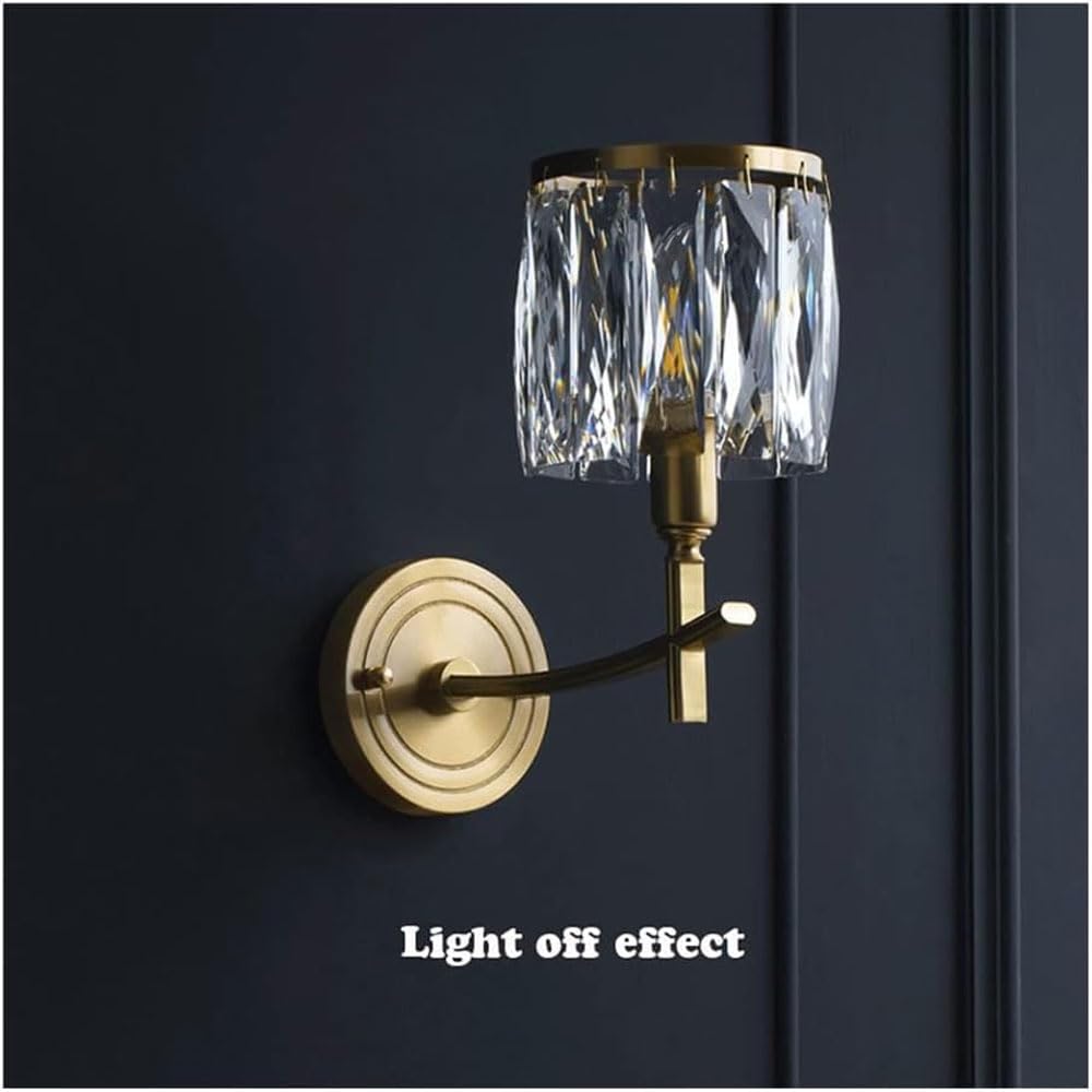 Wandleuchten für den Innenbereich, alle Wandleuchten aus Kupferkristall, moderne Gold-Messing-Wandleuchte, Unterputz-Beleuchtungskörper für Badezimmer, Schlafzimmer, Flur, Wohnzimmer, Wandleuc