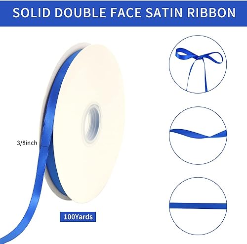 Miniatura 2 de TONIFUL - Rollo de listón de satén de color liso, para envolver regalos, invitaciones, cabello, manualidades, costura, bodas, San Valentín, 38