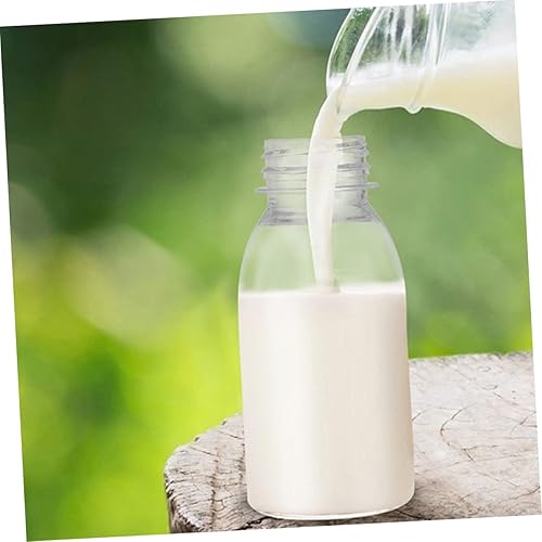 Miniatura 9 de Hoement 8 botellas de leche dispensadoras de jugo, botellas de agua de vidrio transparente, mini vaso de cóctel de terrario, botellas de batido,