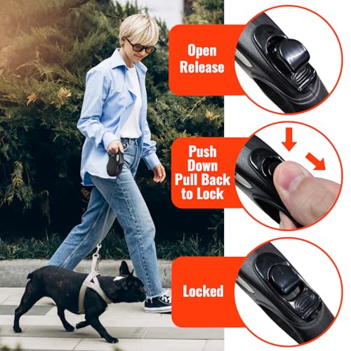 Dog Leash, Retractable, 16ft Leash, Lock/Retract Button, for Dogs up to 110lbs, Tangle Free, One Hand Use by Dog Keeper - Image 4