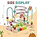 edutree Wooden Bead Maze Roller Coaster Toys for Toddlers, Dinosaur Colorful Shape Montessori Toys for 2-3 Year Old, Educational Learning Counting Toy for Baby Kids, Gift for Girls Boys