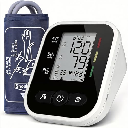 NWOUIIAY Blutdruckmessgeräte Oberarm Digital Vollautomatisch Blutdruckmessgerät Mit 2 User...
