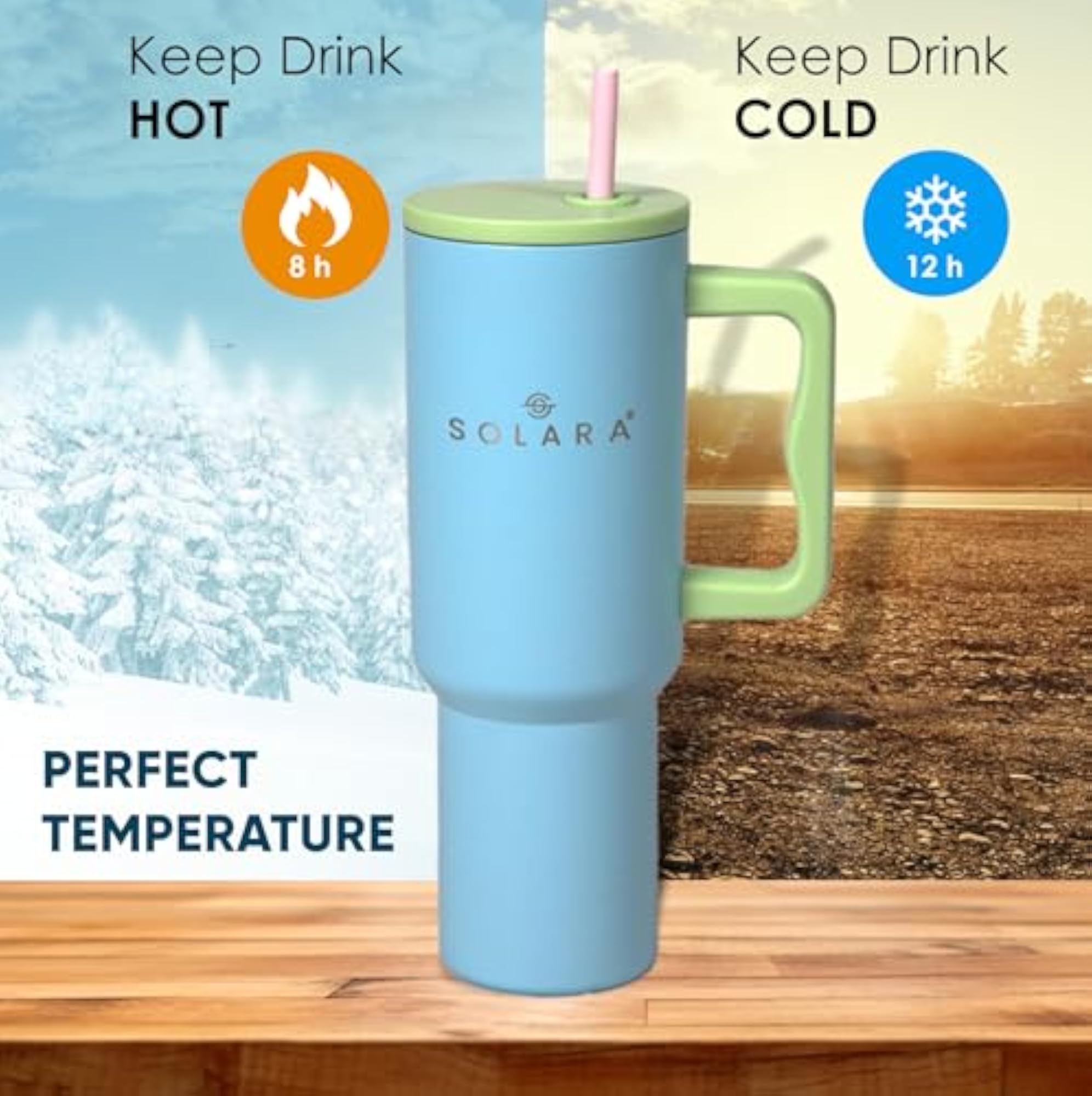 Echo Insulated Tumbler with Straw and Lid, 1200 ml