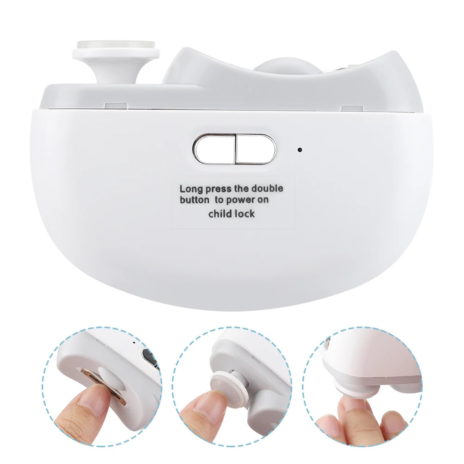 Smerigliatrice elettrica girevole 2 in 1 con lucidatrice automatica a luce LED for viaggi a casa(Type B White)