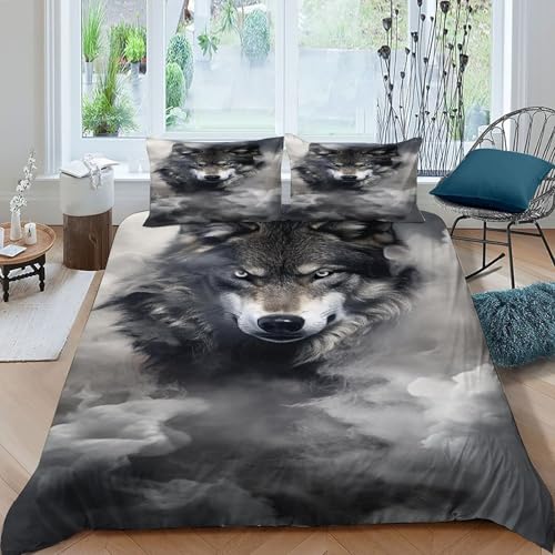 Housse de couette grey wolf microfibre douce et confortable avec taies - 3