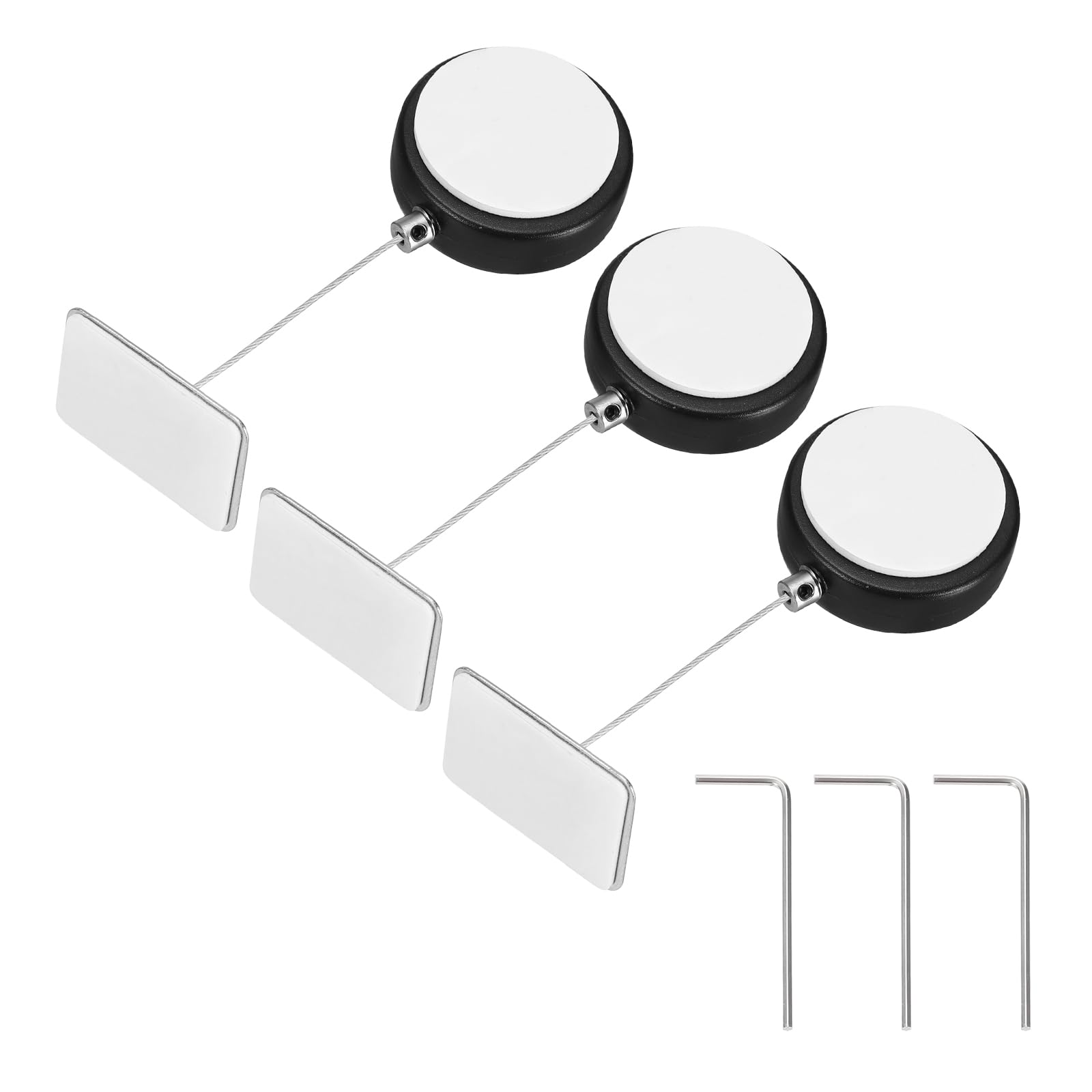 Cordon rétractable pour télécommande de TV et tablette avec fil antivol acier 1m noir