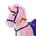 Qaba Kids Interactive Plush Mechanical Walking Ride On Horse Toy with Wheels, Pink
