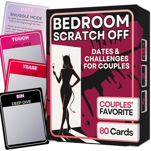 80 Cards Couples Games for Adults 4 Levels Scratch Off Bedroom Card Game Romantic Date Night Ideas Naughty Intimacy Challenges Spicy Anniversary and Valentines Gift for Conversation & Connection