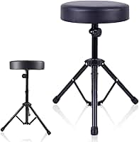 Banco Banqueta para Bateria Confortável Assento Acolchoado Almofadado Espumado e Macio, Forrado Revestido com Enchimento, Ideal para Bateristas