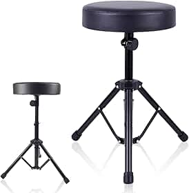 Banco Banqueta para Bateria Confortável Assento Acolchoado Almofadado Espumado e Macio, Forrado Revestido com Enchimento, Ideal para Bateristas