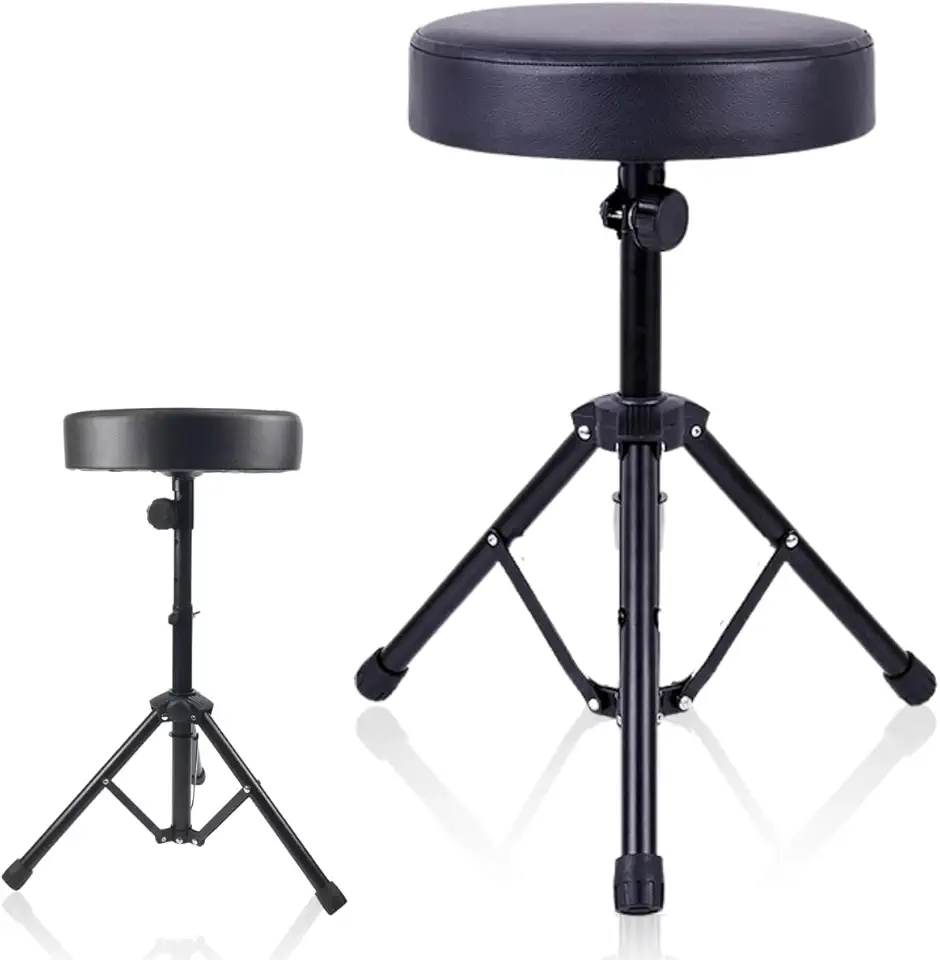 Banco Banqueta para Bateria Confortável Assento Acolchoado Almofadado Espumado e Macio, Forrado Revestido com Enchimento, Ideal para Bateristas