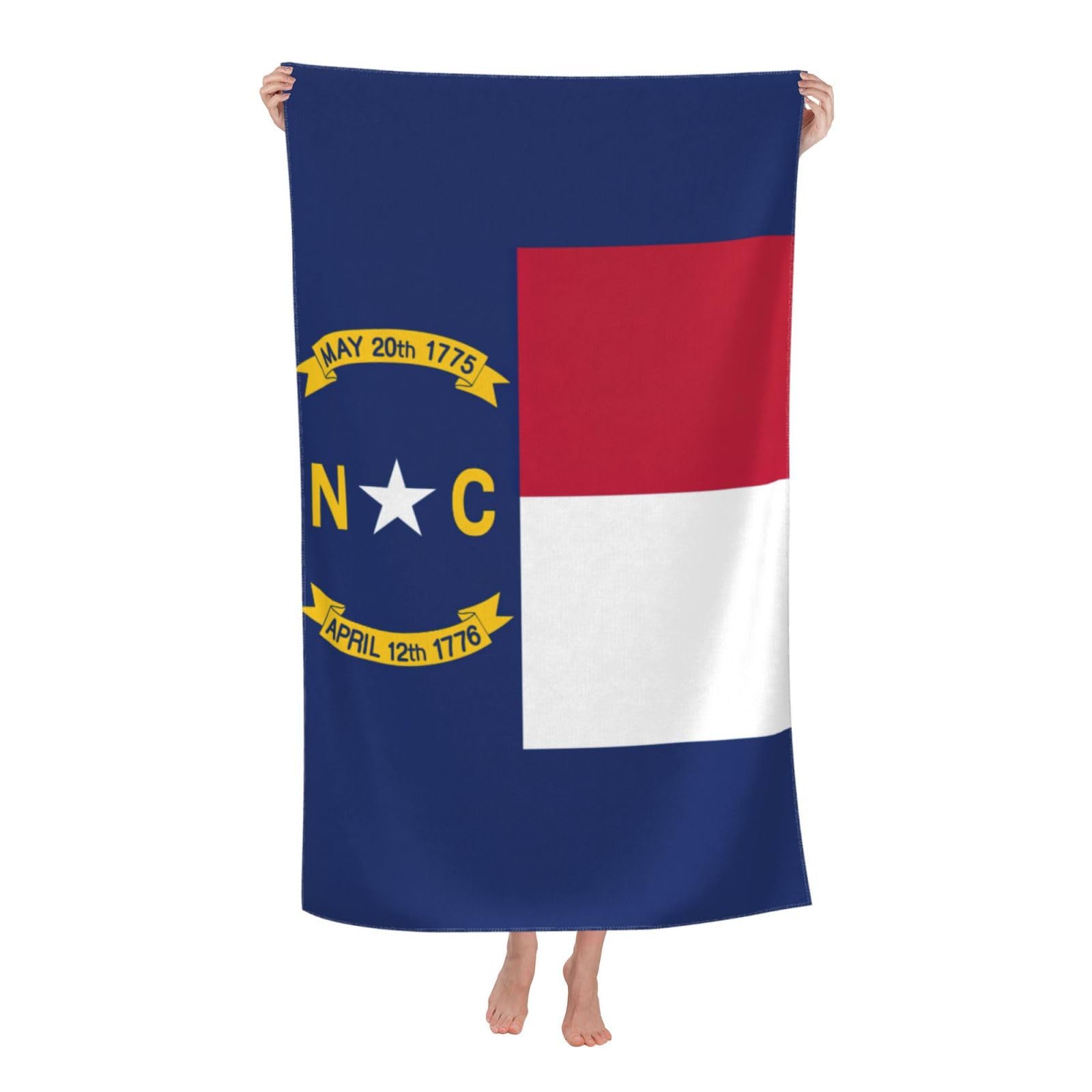 NImongt North Carolina State Flag Print Oversized Adult Beach Towel For Travel Weekend Getaways Festivals Camping Trips