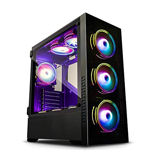GOLDEN FIELD Z21 PC Case Gaming Computer Case EATX/ATX/MATX/ITX Mid Tower Case Tempered Glass Openable Side Panel