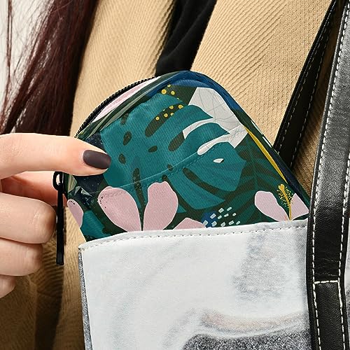 Image of Naanle Hawaiian Palm Leaf Flower Pill Box 7 Day Pill Case Travel Pill Organizer Bag with Zipper Portable Weekly Case Compact Size for Vitamin Supplement Holder