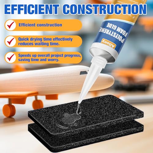ALLONY Styroporkleber, Kontaktkleber, Modellbau Kleber, Montagekleber zum Verkleben von Expandiertem Polystyrol auf Modellrahmen, Bastelkleber für Modellbau, Kunstgestaltung, Bühnendekoration, 100ML
