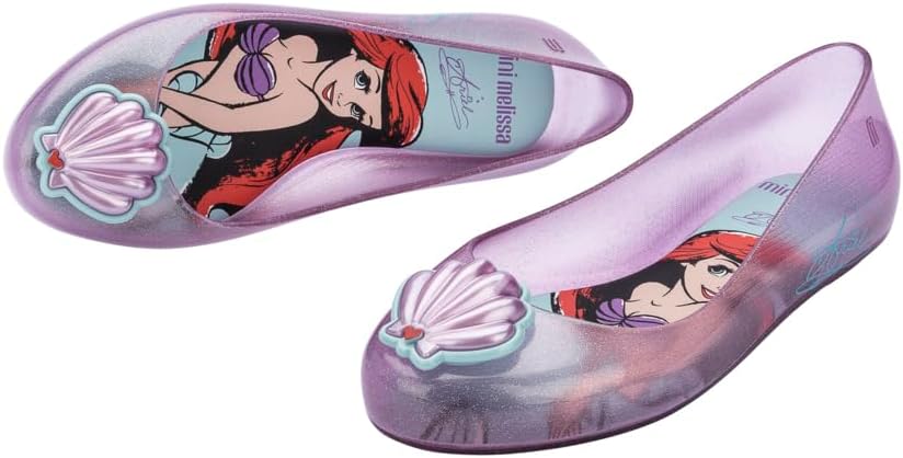 mini melissa Girl's Sweet Love + Disney Princess Jelly Ballet Flat for Kids - Jelly Ballerina Shoes for Girls, Disney-Inspired Ballet Flat