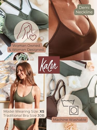 Image of Kalon Women's 4 Pack Racerback Sports Bralette Seamless Wireless Comfort Bra