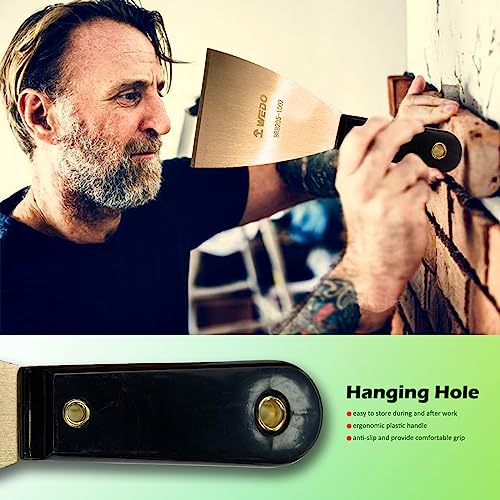 Wedo Brass Putty Knife 3”, Paint Scraper With Bakelite Handle, Drywall Knife, Scraper Tool For Plaster Scraping Drywall Finishing, 8” Length #TOP4