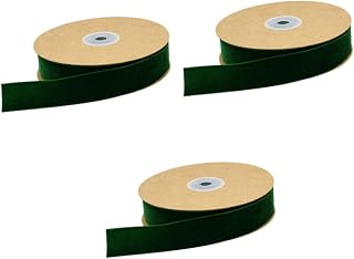 NUOBESTY 3rollos Cinta De Flockeo Para Manualidades y Decoración De Cinta No Elástica Verde Oscuro Para Accesorios De Ropa y Festivos Material Decorativo