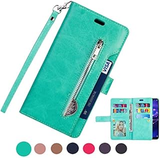 ZCDAYE Zipper Wallet Case for Huawei P30 Pro,Premium Magnetic Multi-functional Handbag Dual Folio PU Leather Stand Flip Case Cover with [Card Slots][Wrist Strap] for Huawei P30 Pro,Rose Gold