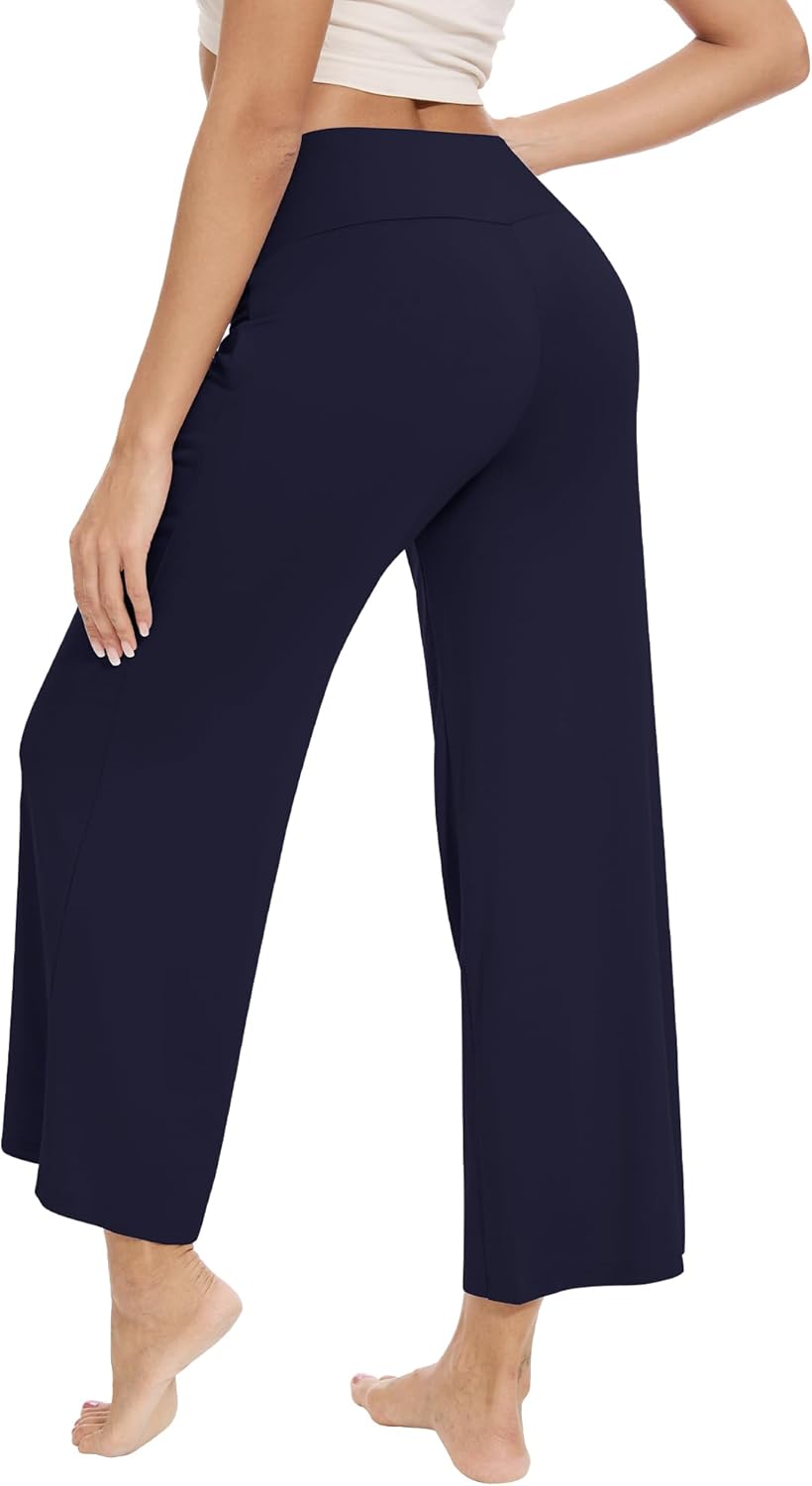 WiWi Womens Yoga Pants Viscose from Bamboo Women's Lounge Pants High Waist Comfy Bottom Soft Palazzo Sweatpants S-XXL - Image 2