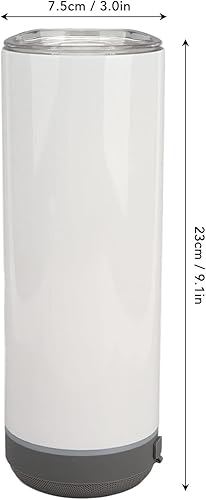 Miniatura 7 de Vaso de sublimación de 20 onzas, tazas aisladas de acero inoxidable 304, termos de doble pared al vacío desmontable con altavoz Bluetooth y luces