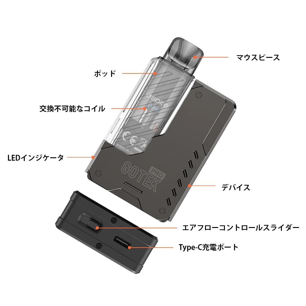 Amazon | 【Pro】 Aspire Gotek Pro 電子タバコ (ゴーテック/ゴテック