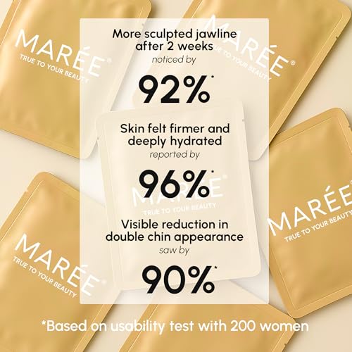 MAREE V Line Lifting Mask with 24K Gold – Deep Collagen Face Mask for Women – Jawline Shaper Mask with Retinol & Hyaluronic Acid – Neck Tightening & Firming - Double Chin Strap for Face Lift - Image 11