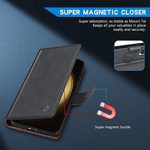 ZZXX for Samsung Galaxy S23 Wallet Case Magnetic Closure 6.1 inch,Grey - image 4